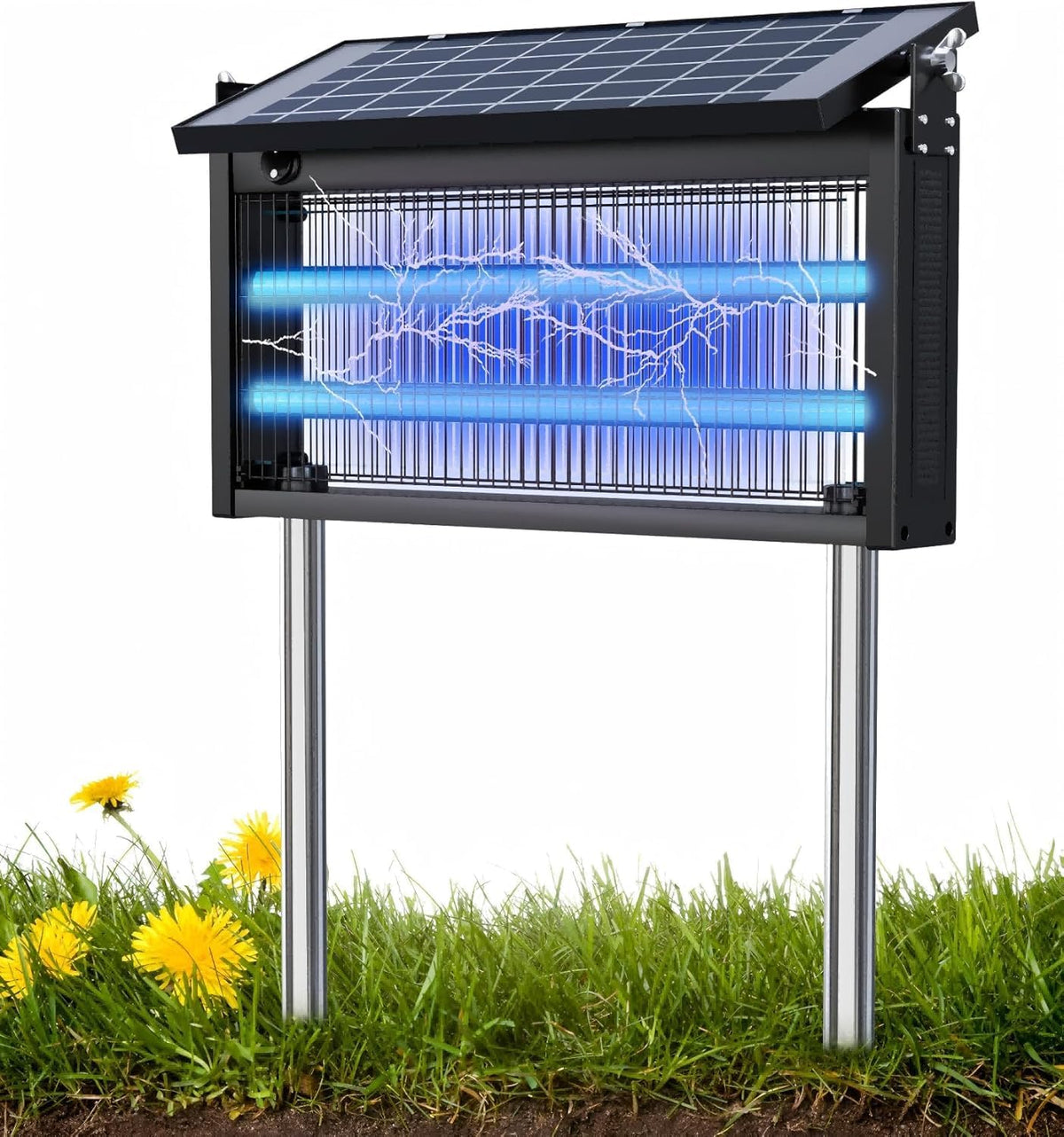 Solar Bug Zapper, 4500V Mosquito Zapper Fly Traps Outdoor Patio Waterproof