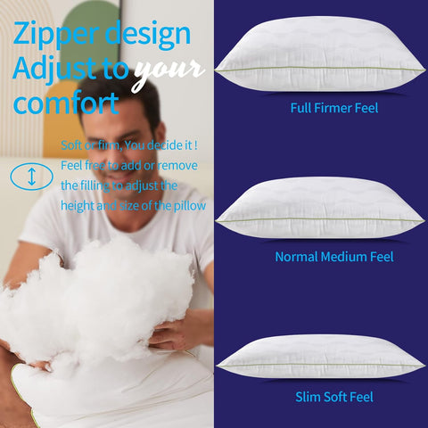 Bed Pillows Standard Size Set of 2,for Sleeping,Down Alternative Fill
