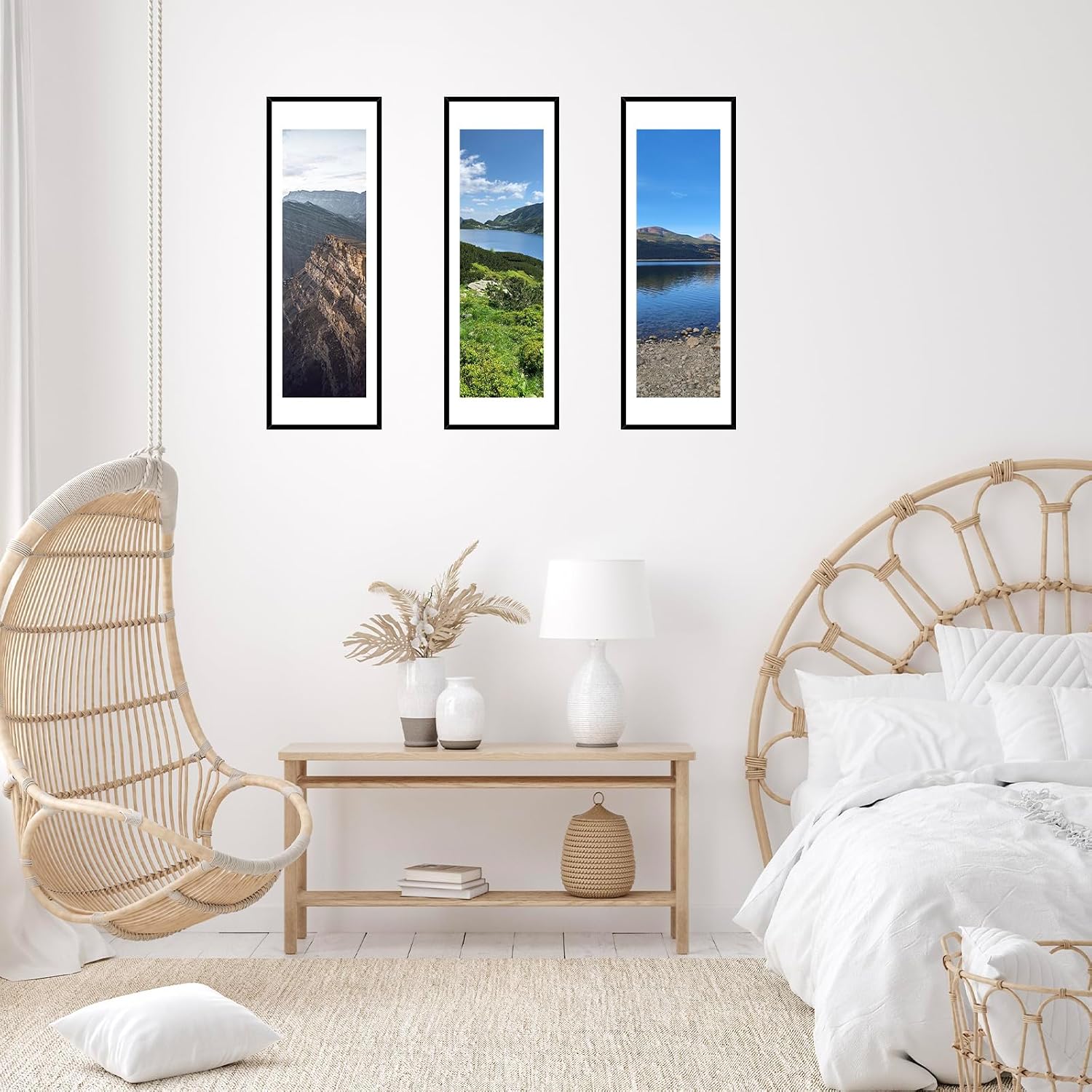JCJMY 10x30 Picture Frame with 8x24 Mat, Display Photo 8x24 with Mat or 10 x 30 Without Mat, Wall Hanging Large 10 by 30 Poster Frame with Plexiglass, Black