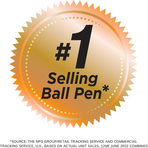 BIC Round Stic Xtra Life Black Ballpoint Pens, 12-Count, 1.0mm Medium Point