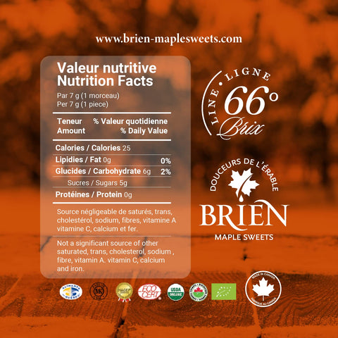 Brien Maple Soft Candy | Maple Sugar Leaf Candy | Vegan Contains No Milk | Made With Grade A Pure Maple Syrup (12 Pieces, Pack of 3)
