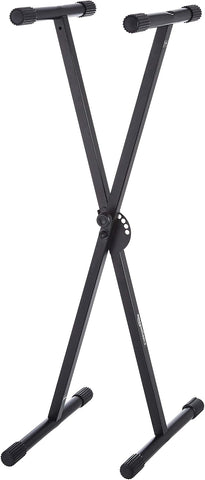 Amazon Basics Keyboard and Piano Stand, Adjustable Height, Portable Single-X-Shape, Stable Steel Construction, Black