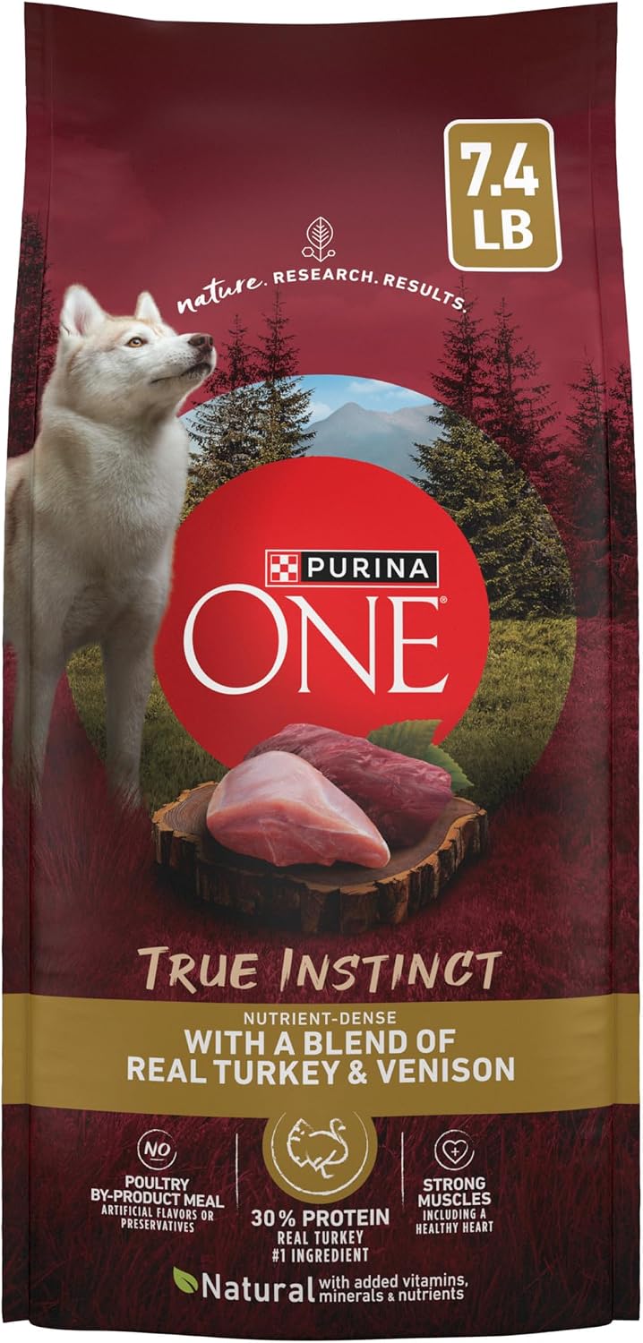 Purina ONE True Instinct Dry Dog Food, Real Turkey & Venison, 7.4 lb Bag