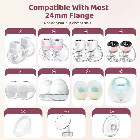 Nursi Luna Flange Sizing Kit for 24mm Breast Pumps, 10PCS