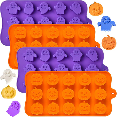 JOERSH Halloween Chocolate Silicone Molds, 60 Cavities, 4Pcs