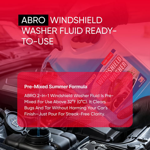 ABRO Windshield Washer Fluid 1 Gallon, Streak-Free Bug Remover