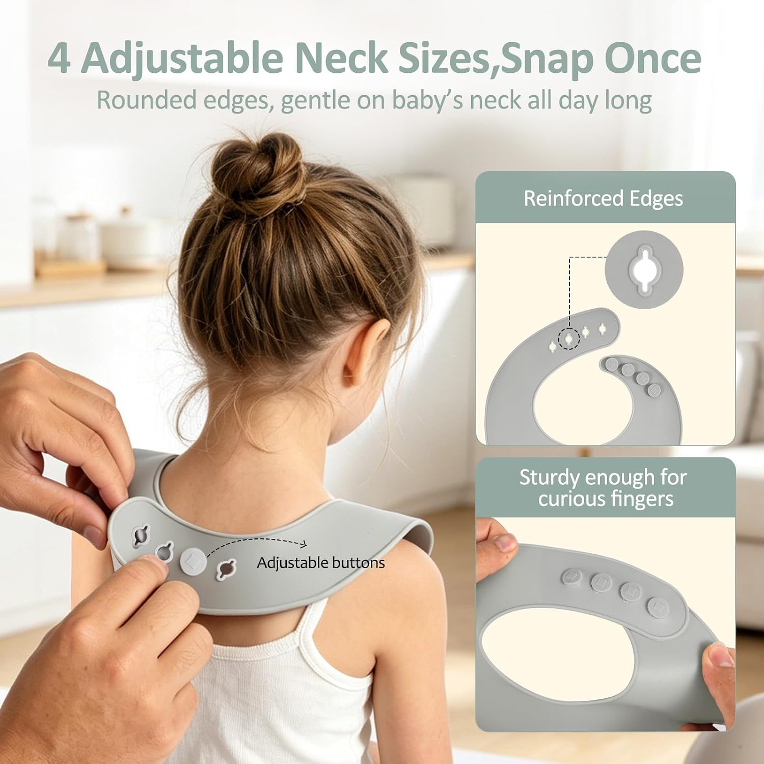 Eascrozn Silicone Bibs for Babies Toddler Set of 3, BPA Free