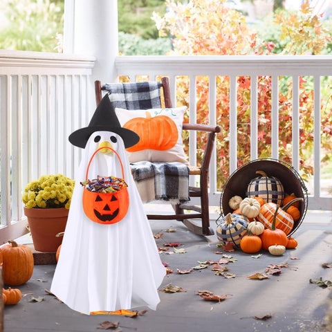 Halloween Goose Outfit Ghost Porch Goose Clothes for Outdoor Lawn Decor