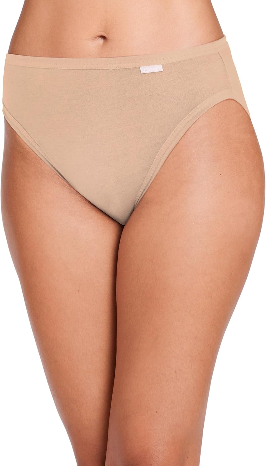 Jockey Women's Underwear Plus Size 100% Cotton Elance French Cut - 3 Pack