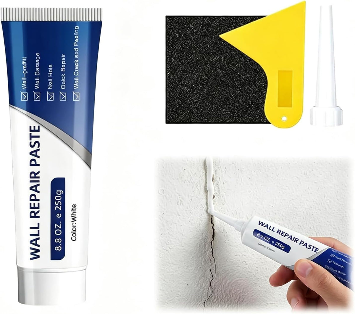 Drywall Repair Kit – Wall Repair Paste for Cracks & Holes 8.8 OZ