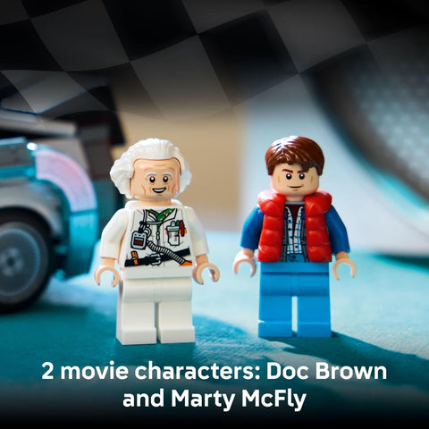 LEGO Speed Champions Time Machine from Back to The Future Building Toy for Kids - Pretend Play & Display Car Toy W/ 2 Build Modes for Boys & Girls, Ages 9+ - Gift for Birthdays - 77256
