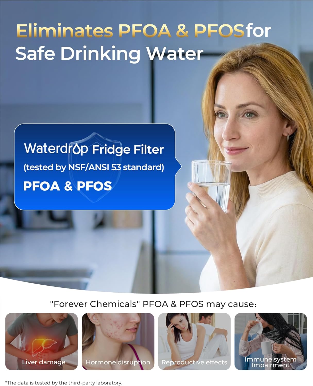 Waterdrop Plus WDP-F45 Water Filter NSF/ANSI 401&53&372 Certified, 3 Pack