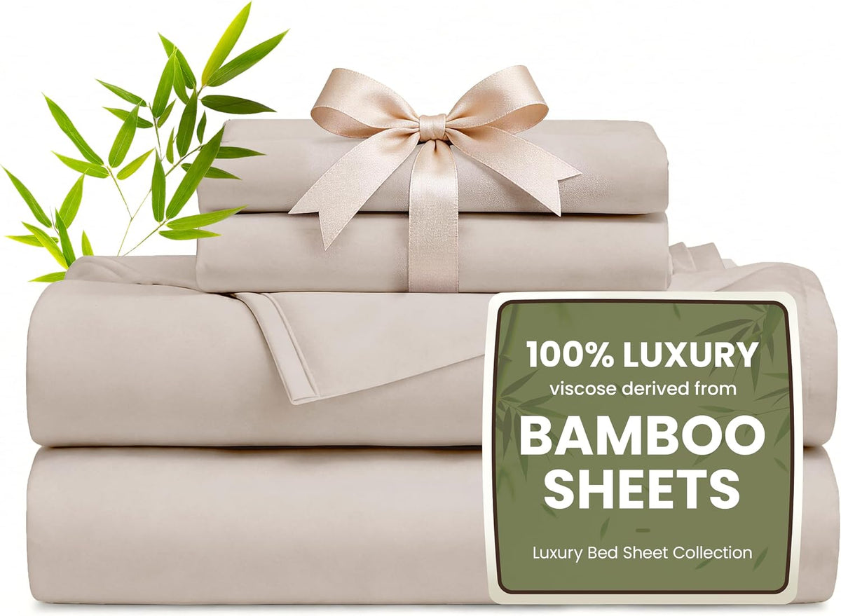 Love's cabin 100% Rayon Derived from Bamboo, Queen Sheet Set, 6 Pieces