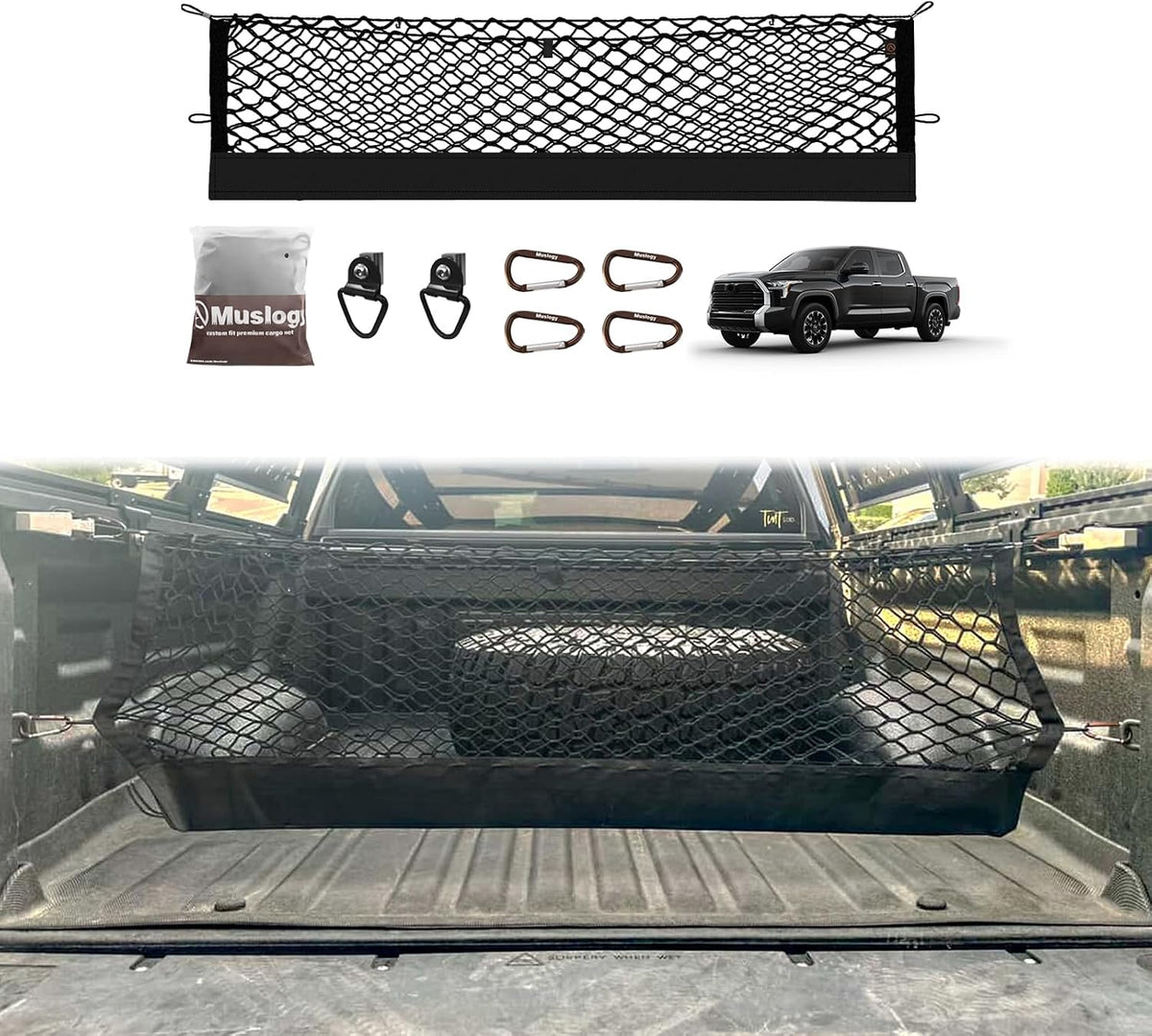 Muslogy Cargo Net for Toyota Tundra 2007-2024 2025 2026 Accessories