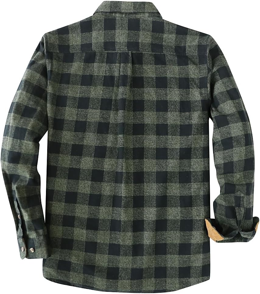 Dubinik® Flannel Shirt for Men Long Sleeve Casual Brushed 100% Cotton Vintage