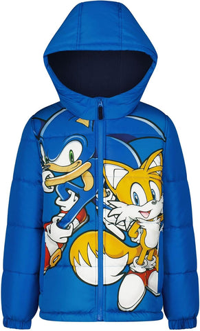 SEGA Sonic the Hedgehog Boys’ Heavyweight Puffer Hooded Bubble Jacket Winter Coat