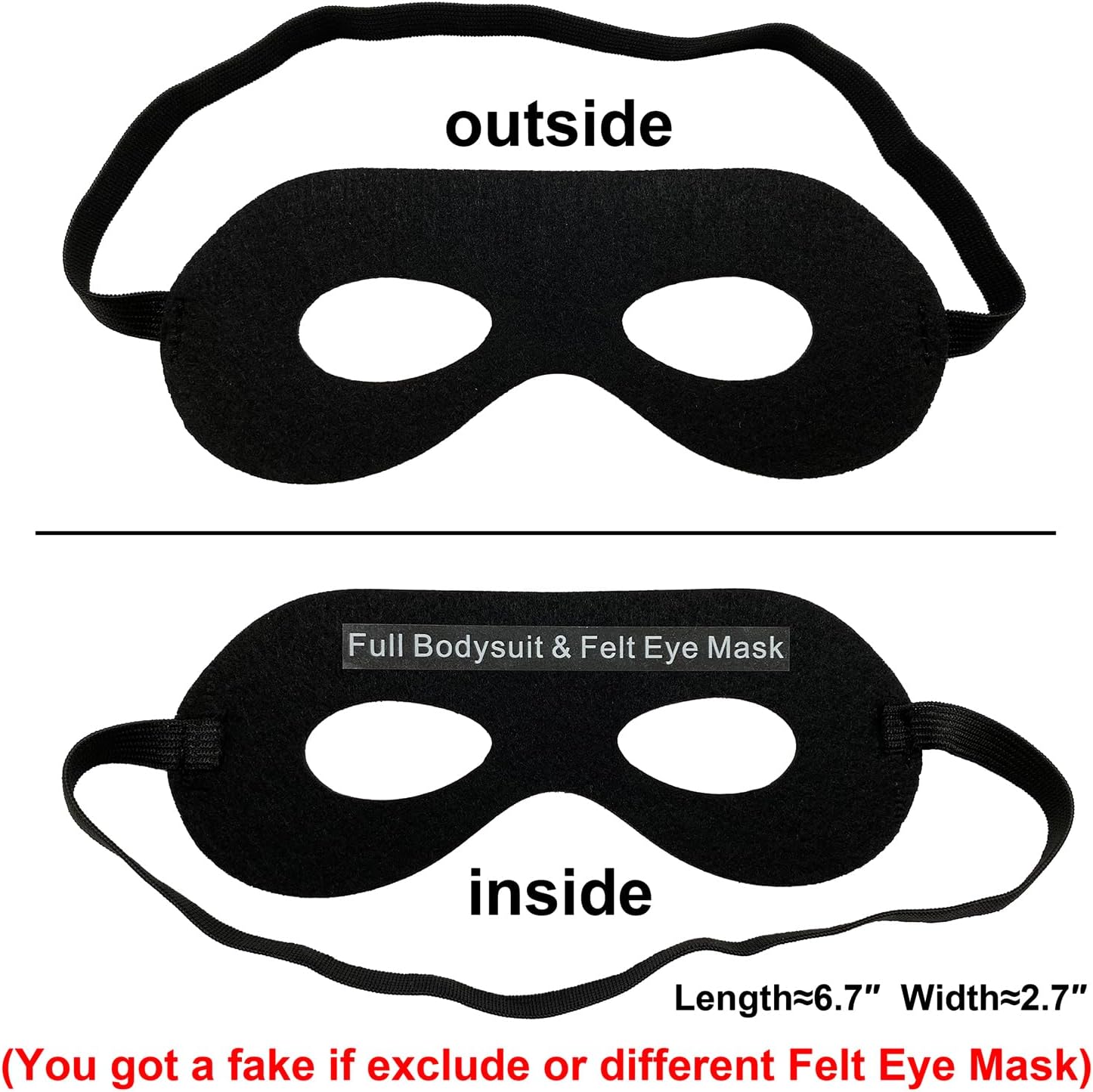 Full Bodysuit Include Felt Eye Mask Kids Costume Open Face Spandex Stretch Zentai Child Suit