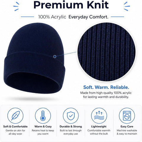 Kids Winter Beanies, 12 Pack Warm Cold Weather Hats Boys Girls Children