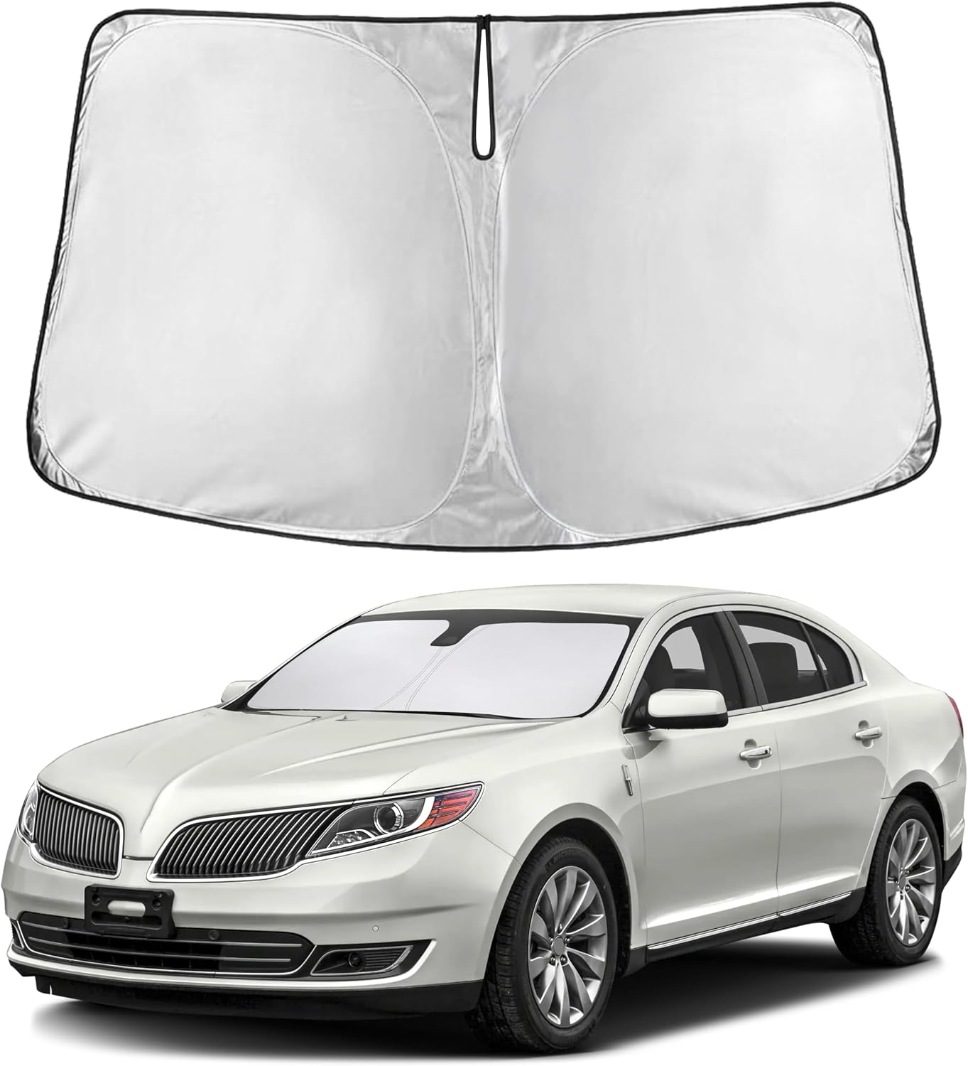 EcoNour Windshield Sunshade Compatible for Lincoln MKS 2009-2014 2015 2016