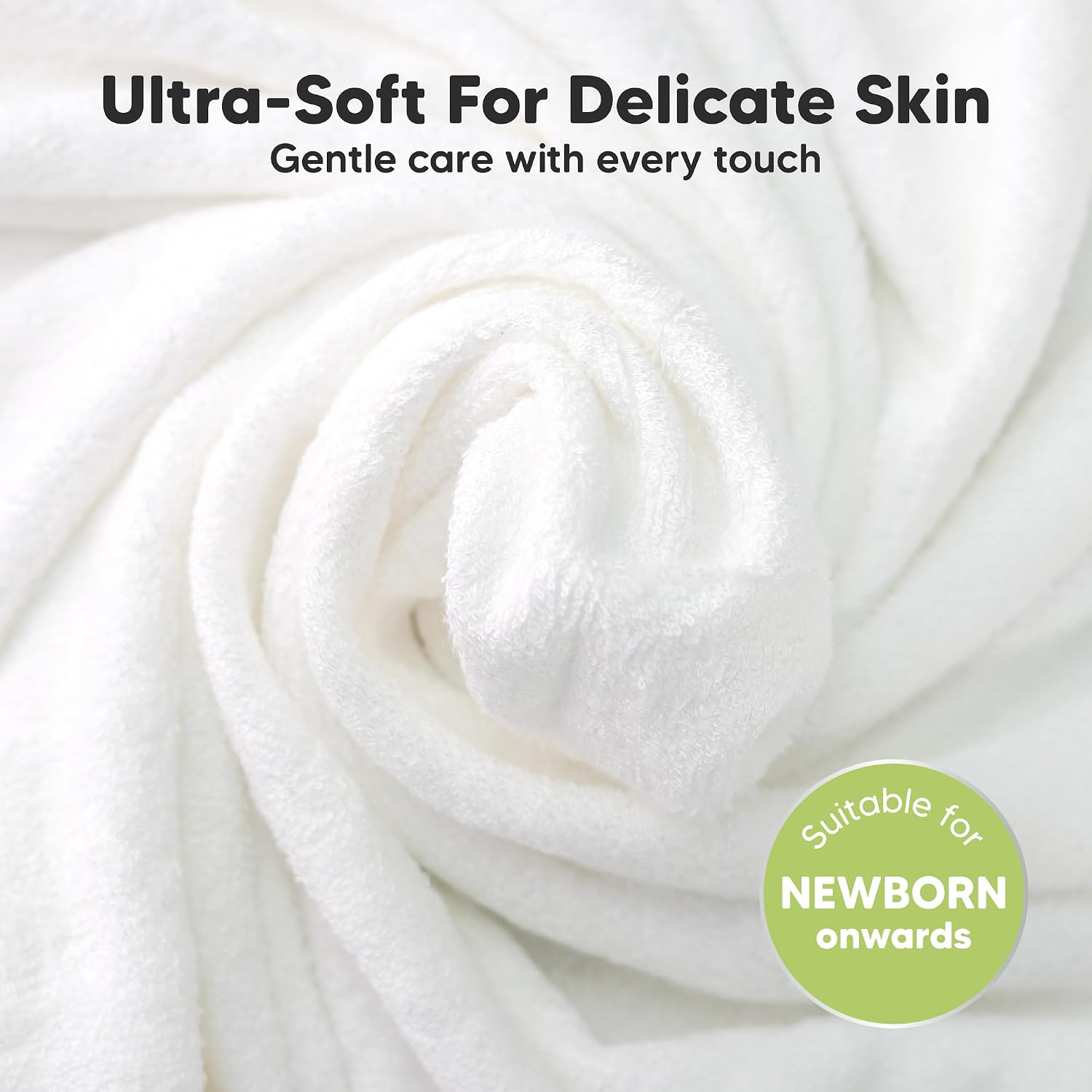 6pk Cotton Baby Washcloths for Newborn Organic Cotton Muslin (Soft White)