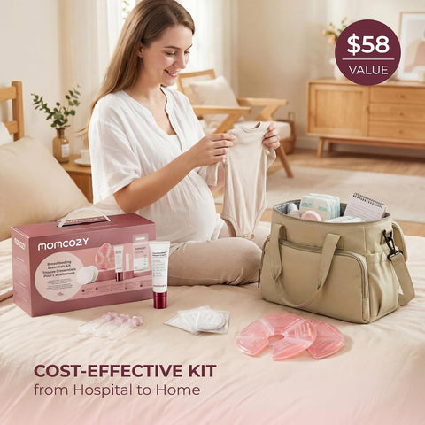 Momcozy 73PC Breastfeeding Essentials Kit,New Moms Postpartum Essentials