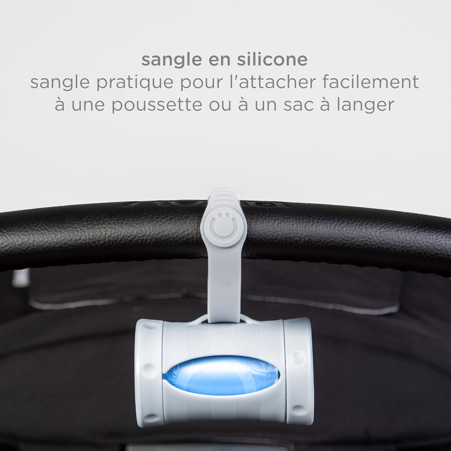 Ubbi Retractable Bag Dispenser for Diaper Bag, Gray