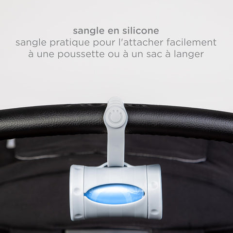 Ubbi Retractable Bag Dispenser for Diaper Bag, Gray
