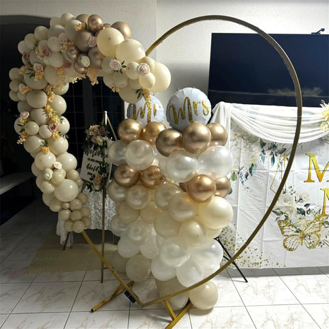 Beige and Champagne Gold Balloon Set, 60Pcs 12 Inch Nude Cream Retro White Sand Balloons with Metallic Champagne Gold Confetti Latex Balloons for Birthday Wedding Baby Bridal Shower Party Decorations