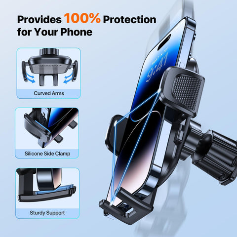 Miracase Phone Holders for Your Car with Metal Hook Clip, Air Vent Cell Phone Car Mount, Universal Automobile Cradle Compatible with iPhone Android and All Smartphones