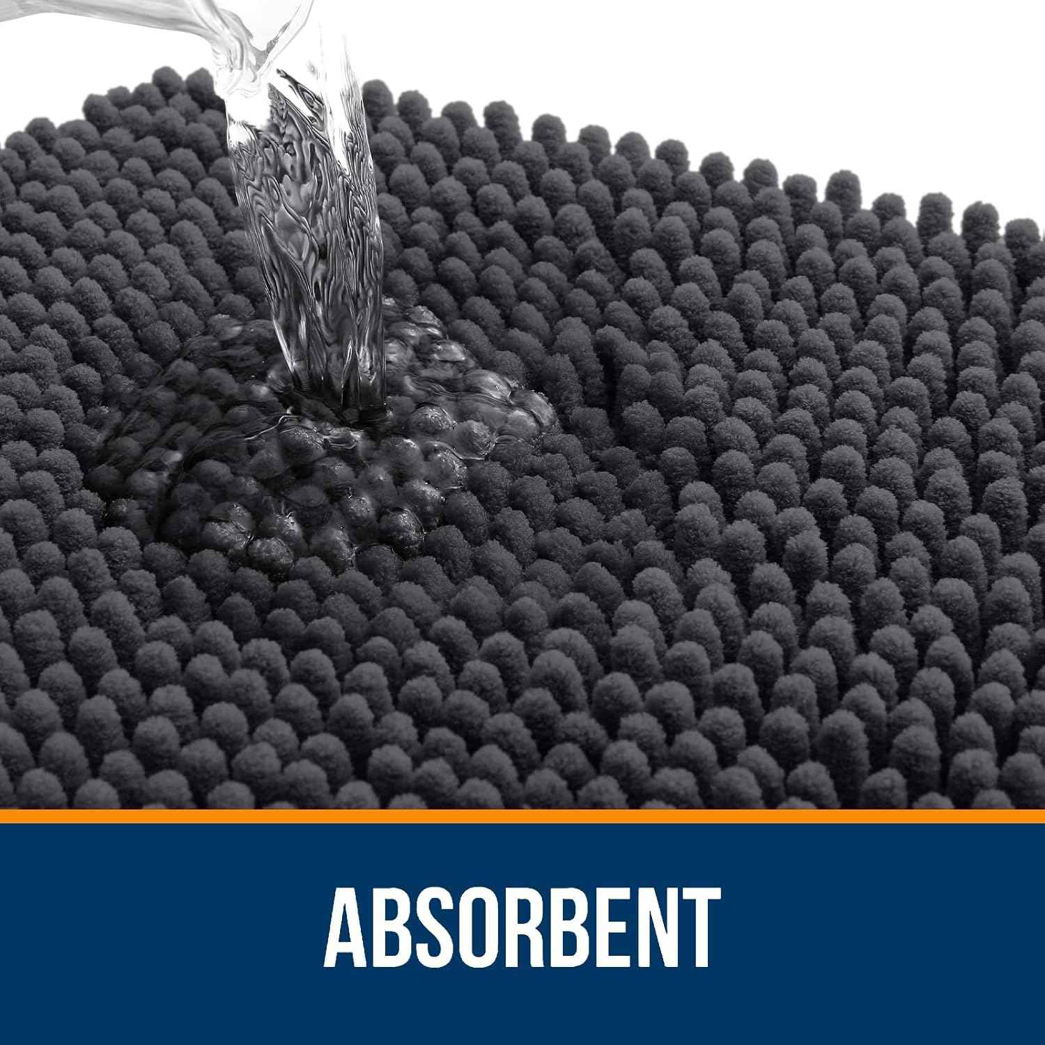 OLANLY Bathroom Rugs 34x21, Extra Soft Absorbent Chenille Bath Rugs