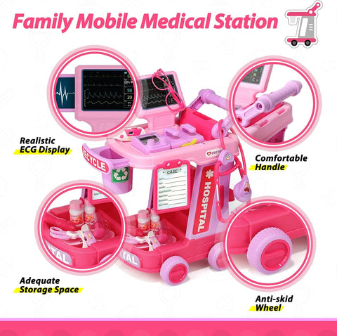 Liberry Toddlers Doctor Kit Toy for Girls Boys Ages 2 3 4 5, Pink