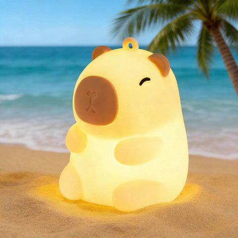 Cute Mini Capybara Night Light RGB Rechargeable for Nursery Bedroom