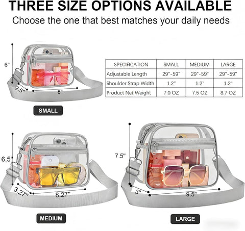 USPECLARE Clear Bag for Stadium Events Clear Sports Fan Handbags Purses