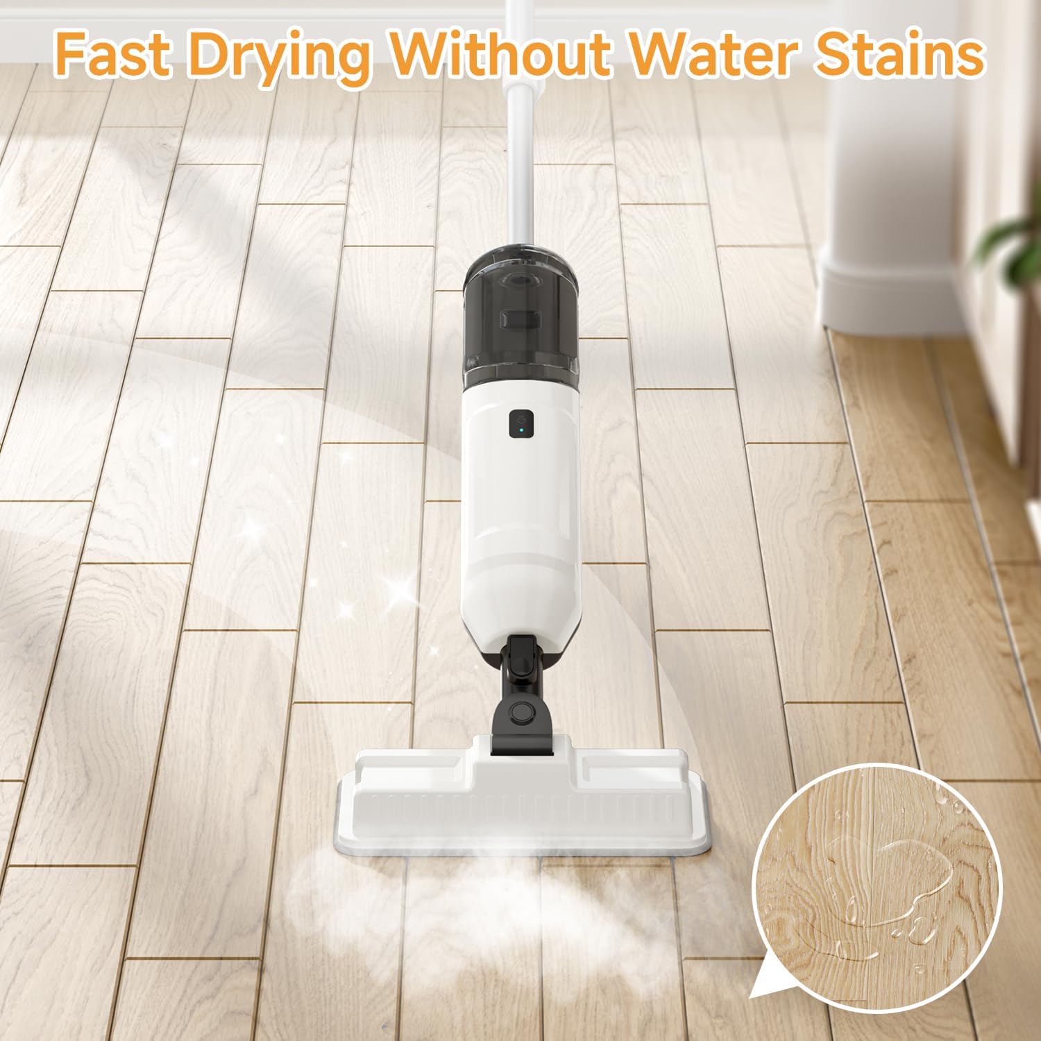 Steam Mop Cleaner 260°F Steam in 15s, 16.9oz Tank Hardwood and Tile