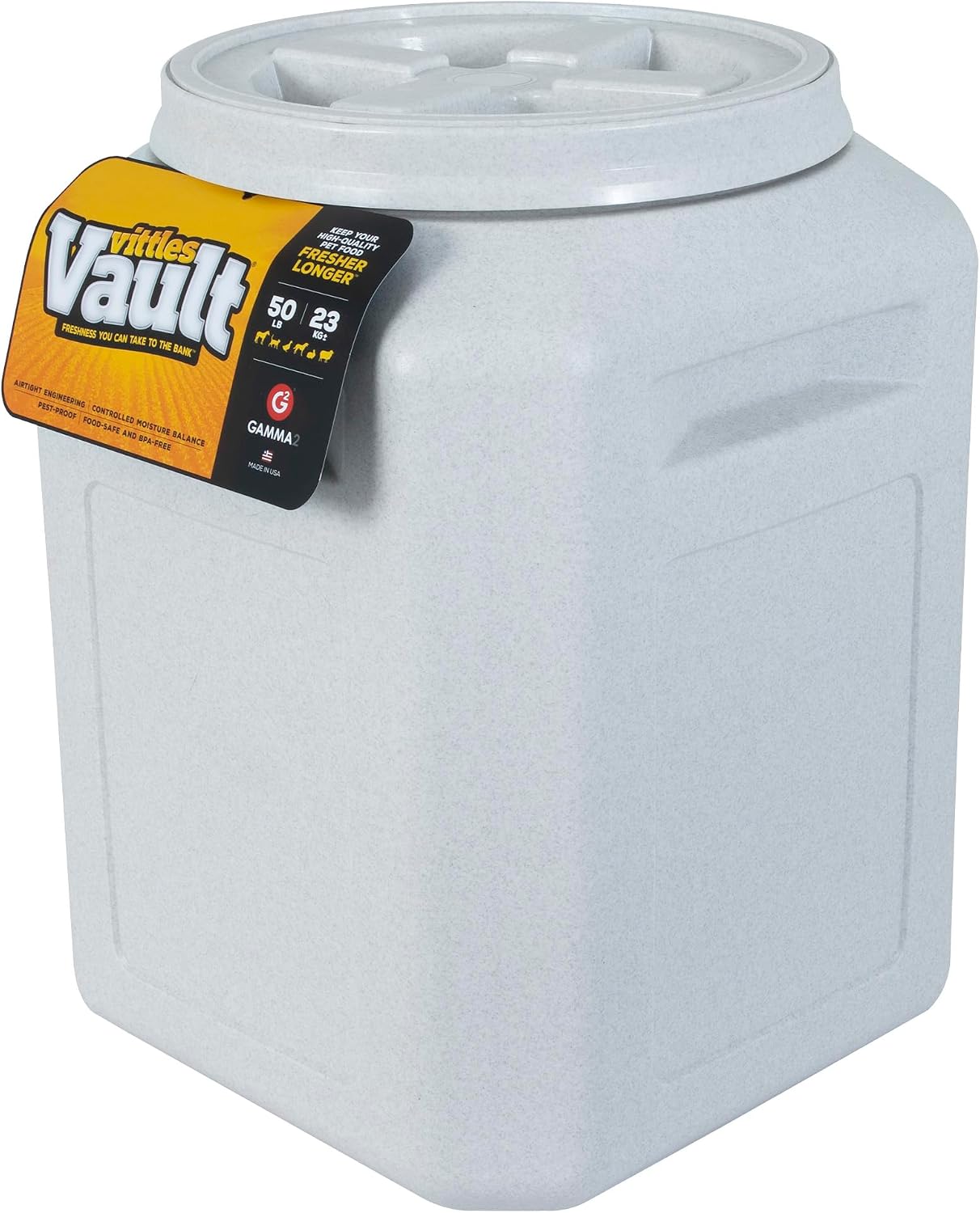 Vittles Vault Airtight Pet Food Storage Container + Scoop, Fits Up to 50lbs