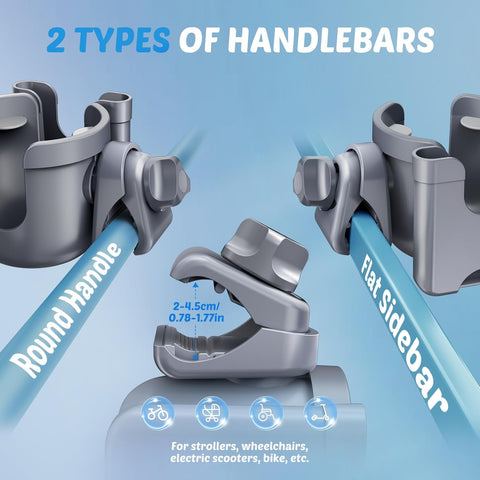 2-Pack Cup Holder for Walker: Wheelchair Cup Holder for Seniors and Adults