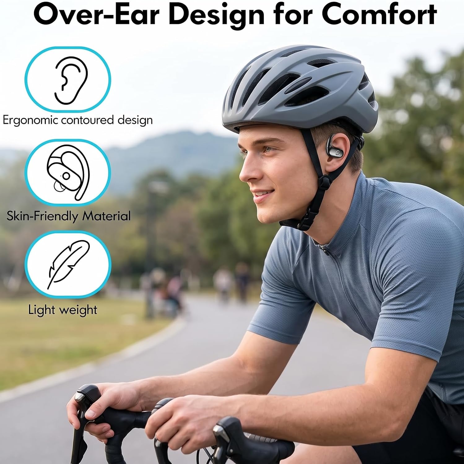 kurdene Wireless Earbuds Bluetooth Headphones with Secure Earhooks 60Hrs