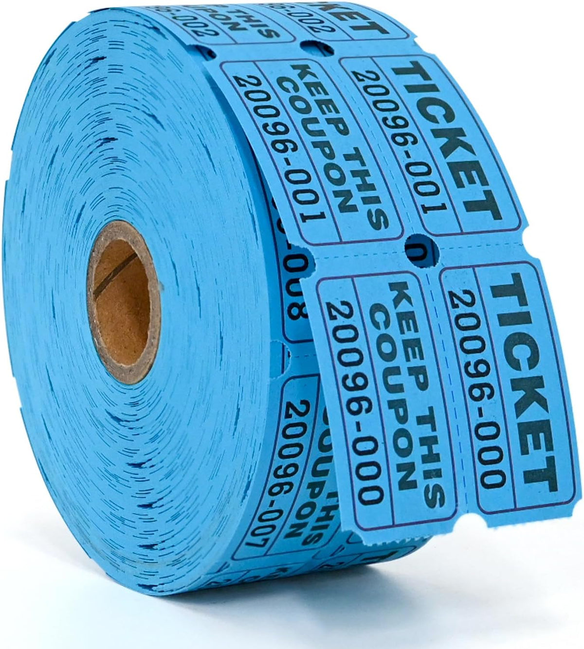 L LIKED Blue Raffle Tickets 2" x 2", Double Roll, 1000 Pairs/Roll