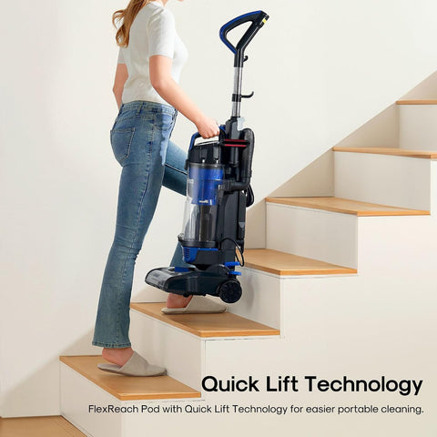 Eureka Lightweight Powerful Upright Vacuum Cleaner for Carpet and Hard Floor, PowerSpeed, New Model,Blue,black/New Model