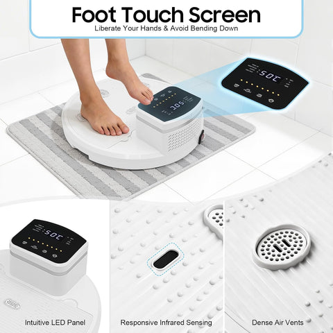 Body Care Dryer, Full Body Dryer After Shower,1400W Body Heater Blow Dryer with Pre-Warm, Anti-Slip Foot Pad,4 speeds Electric Touch Screen Drying Machine for Home Bathroom 35000rpm