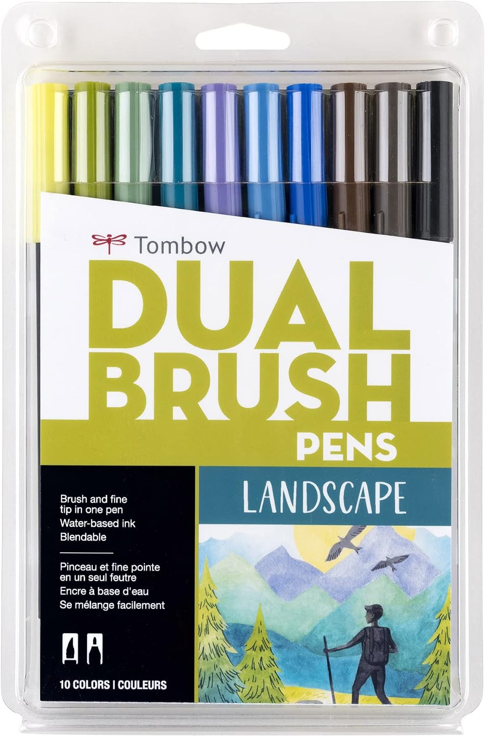 Tombow Dual Brush Pen Art Markers (10-Pack, Retro)