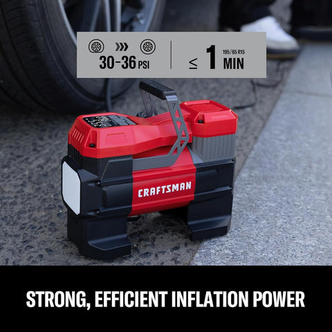 CRAFTSMAN Portable 12V Tire Inflator with Digital Gauge & Auto Shut-Off