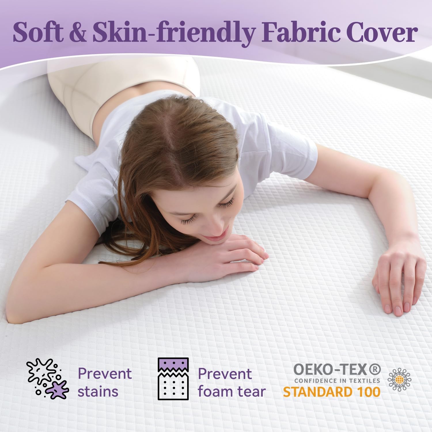SINWEEK 2 Inch Gel Memory Foam Mattress Topper Twin XL Size/Twin Extra Long, Ventilated High Density Pad for Back Pain, Bed Topper with Removable Soft Cover, CertiPUR-US Certified