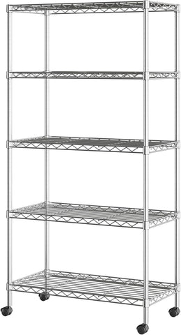 5-Tier Steel Wire Shelving, 30"W x 14"D x 61.5"H