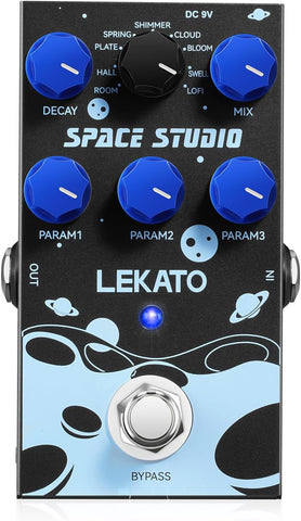 LEKATO Reverb Digital Guitar Effect Pedal, Reverb Innovation Unique Sound 9 Effects Universe Pedals with Bypass Pure Digital for Electric Guitar (EP-03)