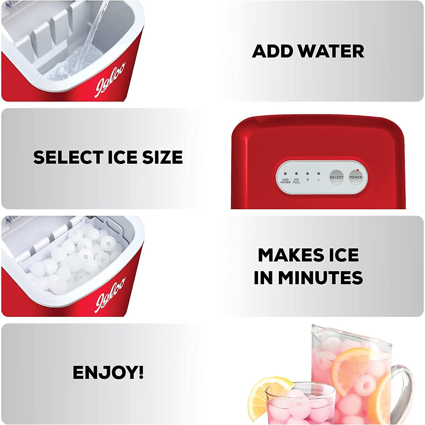 Igloo 26-lb Automatic Electric Countertop Ice Maker - 9 Cubes in 7 Mins, With Scoop and Basket