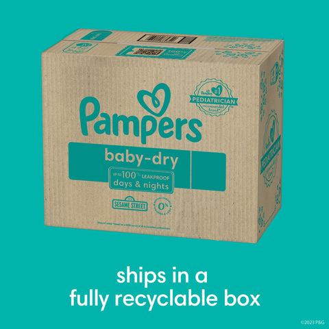 Pampers Baby Dry Diapers - Size 1, One Month Supply (252 Count), Absorbent Disposable Diapers