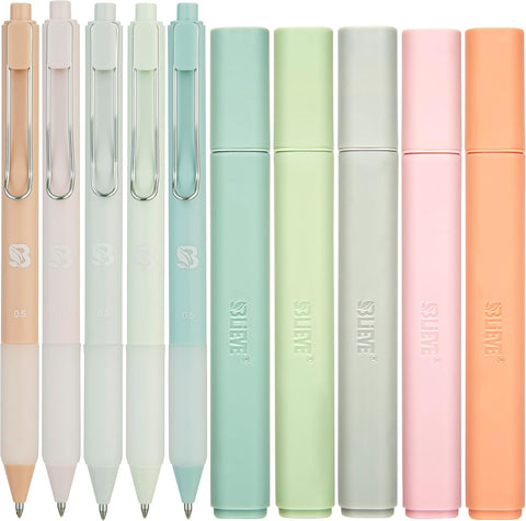 BLIEVE Bible Highlighters And Pens No Bleed, Chisel Tip & Rollerball Pens, Multicolor Ink, Comfort Grip & Fast Dry, Cute Bible Journaling (PASTEL)