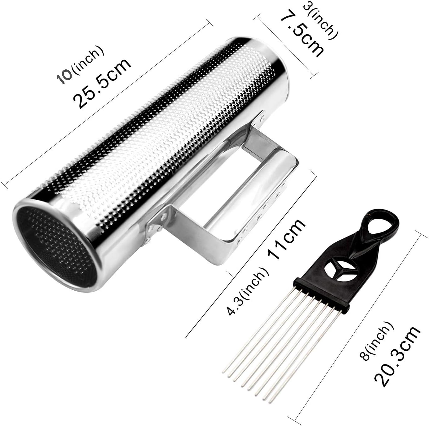 EASTROCK 10" 3" Stainless Steel Guiro Shaker with Scraper for Adult