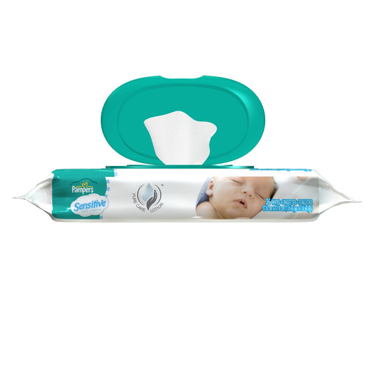 Pampers Sensitive Soft Wipes, Travel Pack, 36 Count (Pack of 12)